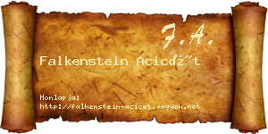 Falkenstein Acicét névjegykártya